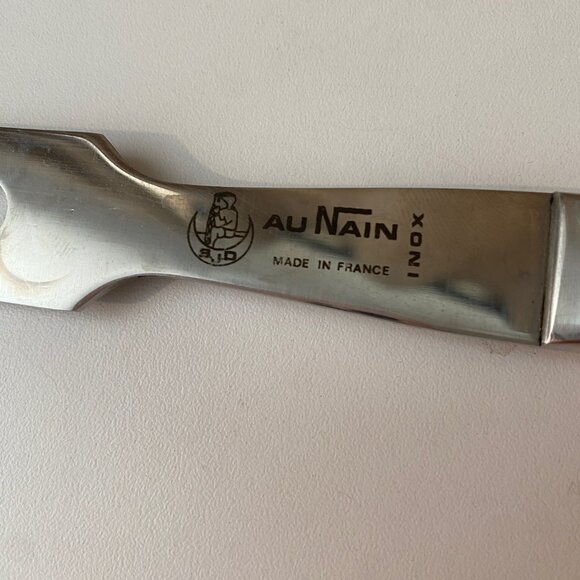 Vintage Au Nain‎ Carving Fork France Stainless Steel Faux Tortoise Handle - Picture 6 of 6